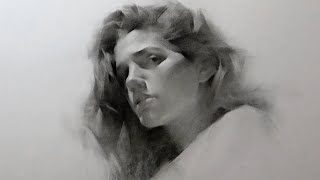 Realistic Portrait Drawing with Charcoal Pencil