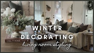 Winter Decorating | living room styling