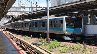 JR横浜駅上り4番線から、京浜東北線上り10両編成快速南浦和行きE233系1142B133宮サイが、JR東神奈川駅へと発車！