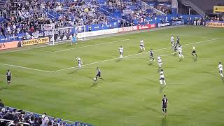 Bojan Krkic of the Montreal Impact is stopped by Vancouver Whitecaps' Maxime Crépeau 8/28/19