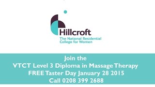 VTCT Level 3 Diploma in Massage Therapy at Hillcroft College