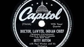 1946 HITS ARCHIVE: Doctor Lawyer Indian Chief - Betty Hutton (a #1 record)