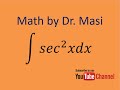 How to integrate sec^2x, substitution integration, indefinite integral, calculus