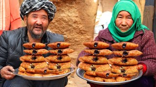 Old Couple's Lifestyle and Delicious Local Cake Baking: Village Life Afghanistan