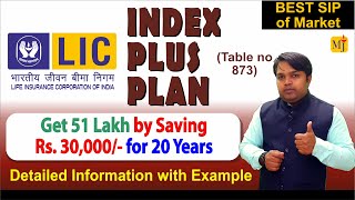 LIC Index Plus 873 I LIC Index Plus Plan 873 in Hindi I Insurance with Investment Market Linked Plan