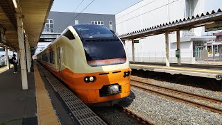 E653系 U-105編成 特急いなほ10号新潟行が羽後本荘駅2番線に入線するシーン