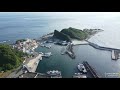 【4k hdr】shen ao harbor a road to elephant trunk rock ocean meets mountain aerialview djimavicmini2