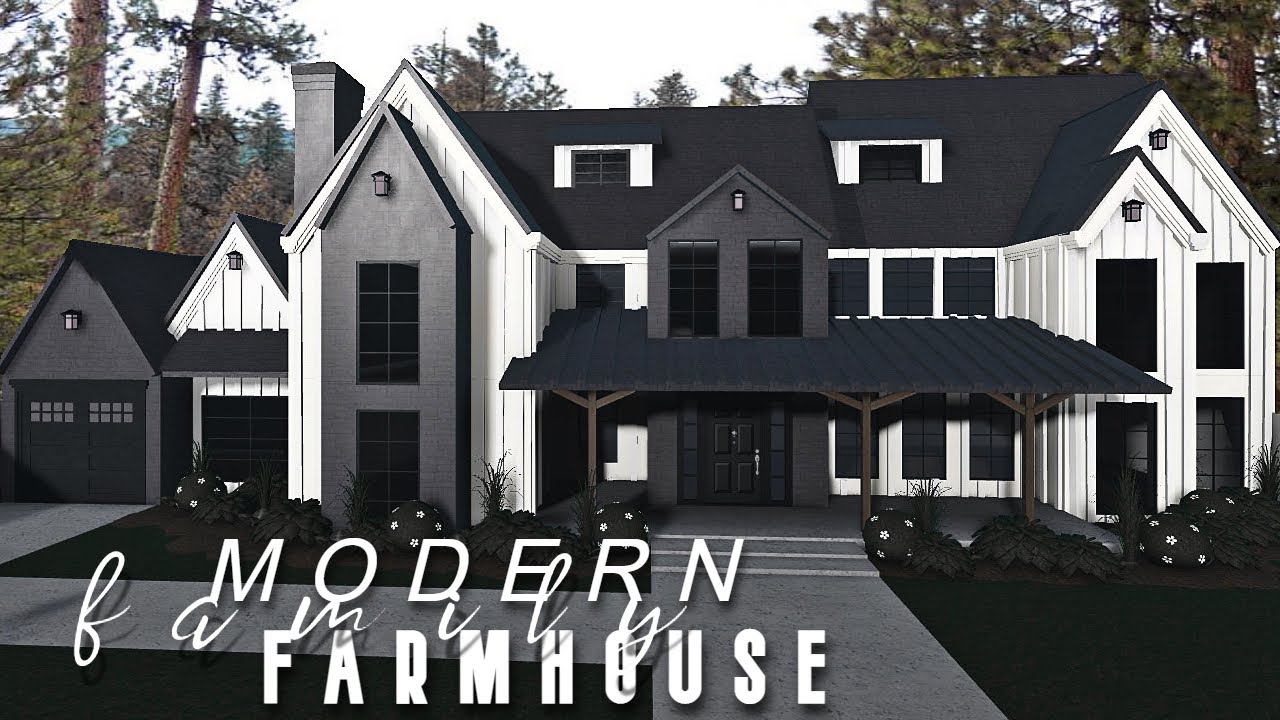 Modern Family Farmhouse|0.10.8| NO LARGE PLOT| ROBLOX Bloxburg - YouTube