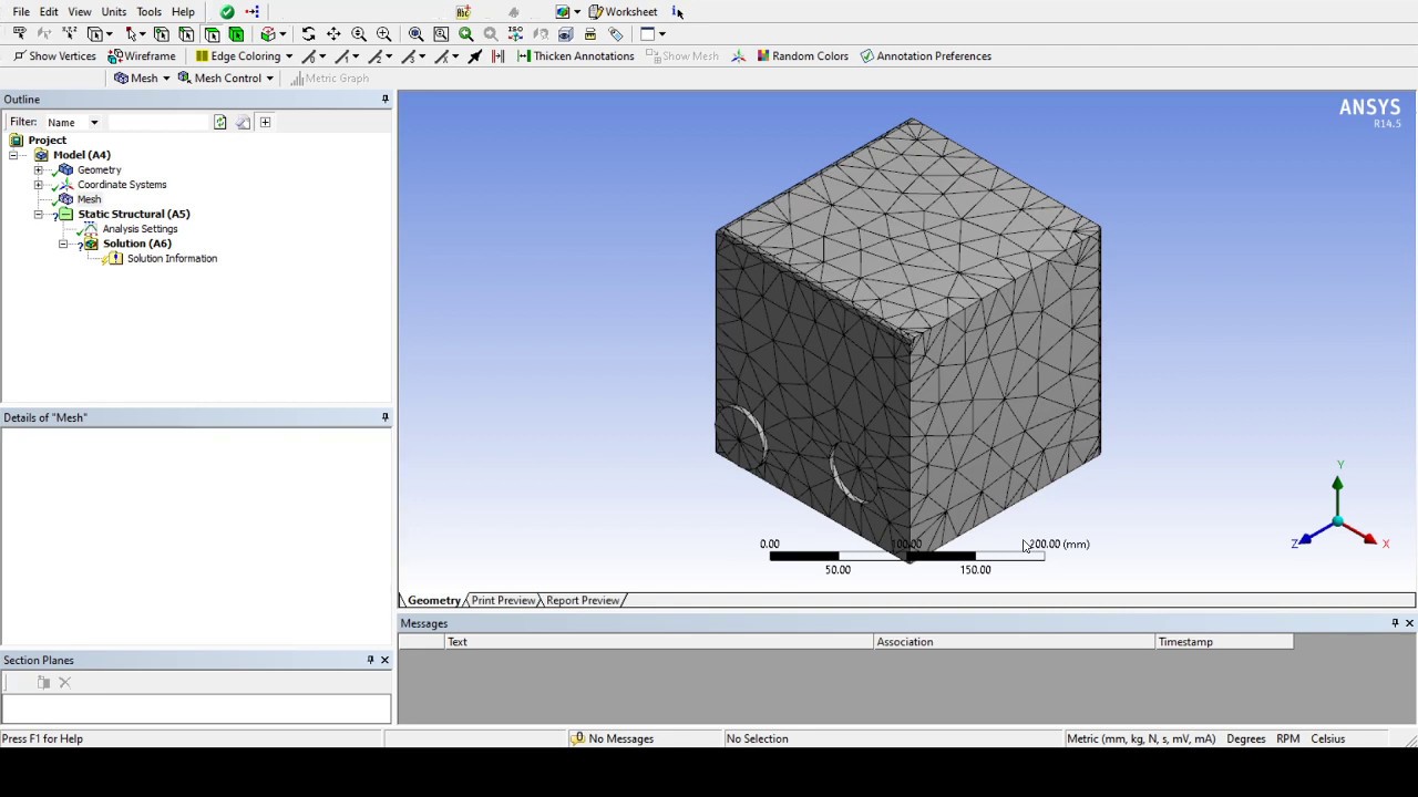 ANSYS Workbench - Global Mesh Controls - Relevance - Modifying The ...