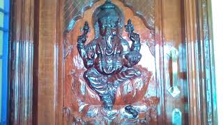 Entrance Wooden Main Door Model Vinayagar Design