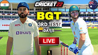 BGT - India vs Australia 3rd Test Match Final Day - Cricket 22 Live - RtxVivek