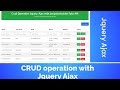 Crud Operation with inline Editing jQuery Ajax  | jQuery tutorial | jQuery tutorial for beginners