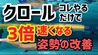 【動画解説】これだけでクロールが3倍楽になる！骨盤の前傾後傾と猫背