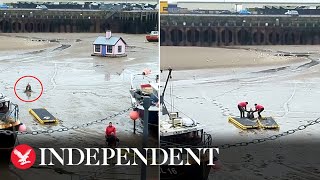 Sinking man rescued from 'waist-high' mud in Folkstone Harbour
