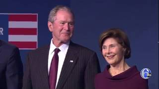 Former President George W. Bush and former First Lady Laura Bush receive the 2018 Liberty Medal
