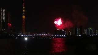 014　隅田川花火大会 2023　☆　Sumida  Fireworks　phoenix　✿　汐入公園　白鬚橋　東京スカイツリー　ライトアップ　不死鳥　♬　2023年　7月29日