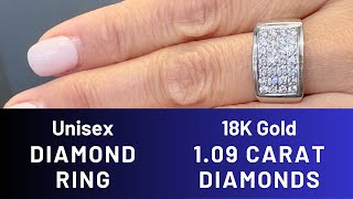 18k White Gold Unisex Diamond Ring with 1.09 Carats of VS Diamonds | Rudix Jewellery