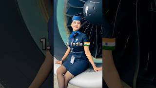 Top 10 Air Hostess Uniform 🥋 From Different Countries Part 2 #shorts