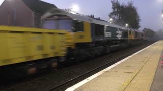 66705 and 66789 on 6T62, 07:00, Brundall - Whitemoor Yard L.D.C GBRF (09:19)