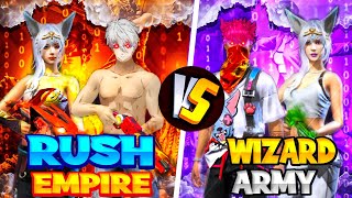 RUSH EMPIRE VS WIZARD ARMY 🎯📁⚡⚙️ @thewizard99GUILD VS @Rushkey69@prituislive 2V2 GUILD WAR 🤌