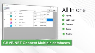 C# VB.NET Connect Multiple databases using DbManager Library - MySQL, SQL Server, Oracle, Postgres