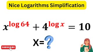 x^log⁡64 +4^log⁡x =10 | Germany | Math Olympiad | Can You Solve This?