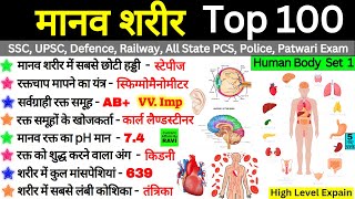 मानव शरीर महत्वपूर्ण प्रश्न | Manav Sharir Gk | Human Body Important Question | Gk Trick ssc uppcs