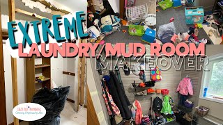 Extreme laundry/mud room makeover Part 2! Demo and slatwall installation