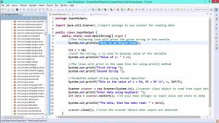 Java Essentials - Input and output techniques in java
