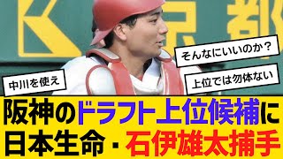 阪神のドラフト上位候補に日本生命・石伊雄太捕手　【ネットの反応】【反応集】