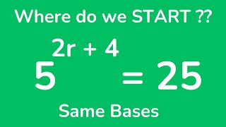 Exponential Equations - Same Bases- No Logarithms