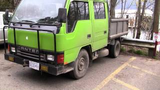 Mitsubishi Canter dump truck crew cab on Salt Spring Island BC