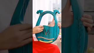 16 strings blue cega lyre harp