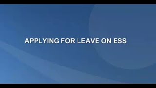 ESS Leave Application