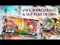 Autumnal Art Journal Page with Collage and Watercolors - Mixed Media Tutorial