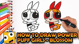 Drawing for kids How to Draw Power Puff Girls  Blossom