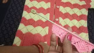 डबल कलर कारडीगन में Single colour ki button patti कैसे बनाएं#149knitting Lessons#2019.