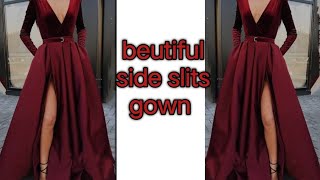 How to convert sare into side slits gown /How to make gwon