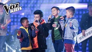Sebastián Yatra, Robert, David y Juanse cantaron Que Canten Los Niños | La Voz Kids Colombia 2018
