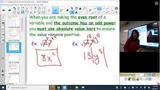 , 1-2: Simplifying Radicals with Absolute Value