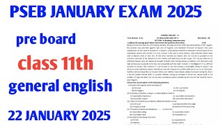 #pseb pre board class 11th general english 22 January 2025