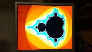 65 Transputers calculating Mandelbrot fractal