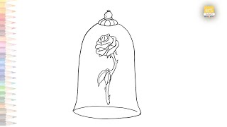Beauty and the Beast rose drawing easy | How to draw Beauty and the Beast rose step by step | #art