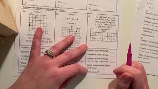 Quick help on Comparing Functions - Mrs. Taylor LMS 8th grade Math