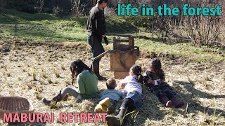 Self-Sufficiency, Forest Life, Rural Japan, Making pickles, Cooking over a bonfire