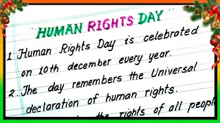 10 lines on human rights day | Essay on human rights day in English | What is human rights