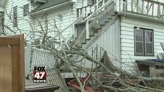 Homeowners Survey Storm Damage in Mid-Michigan
