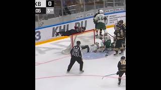 KHL Referee Konstantin Olenin Gets a Better View of the Play