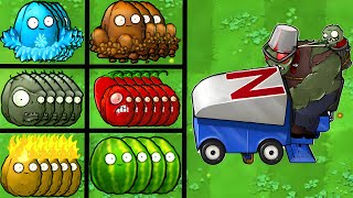 PVZ 1 Hybrid Challenge | 5 Hybrid Wall Nuts Vs Giga Zomboni Gargantuar Challenge! Epic Battle!