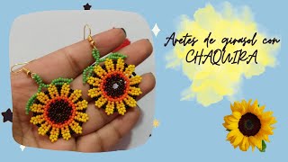 Aretes de girasol 🌻 con chaquira / mostacilla ✨